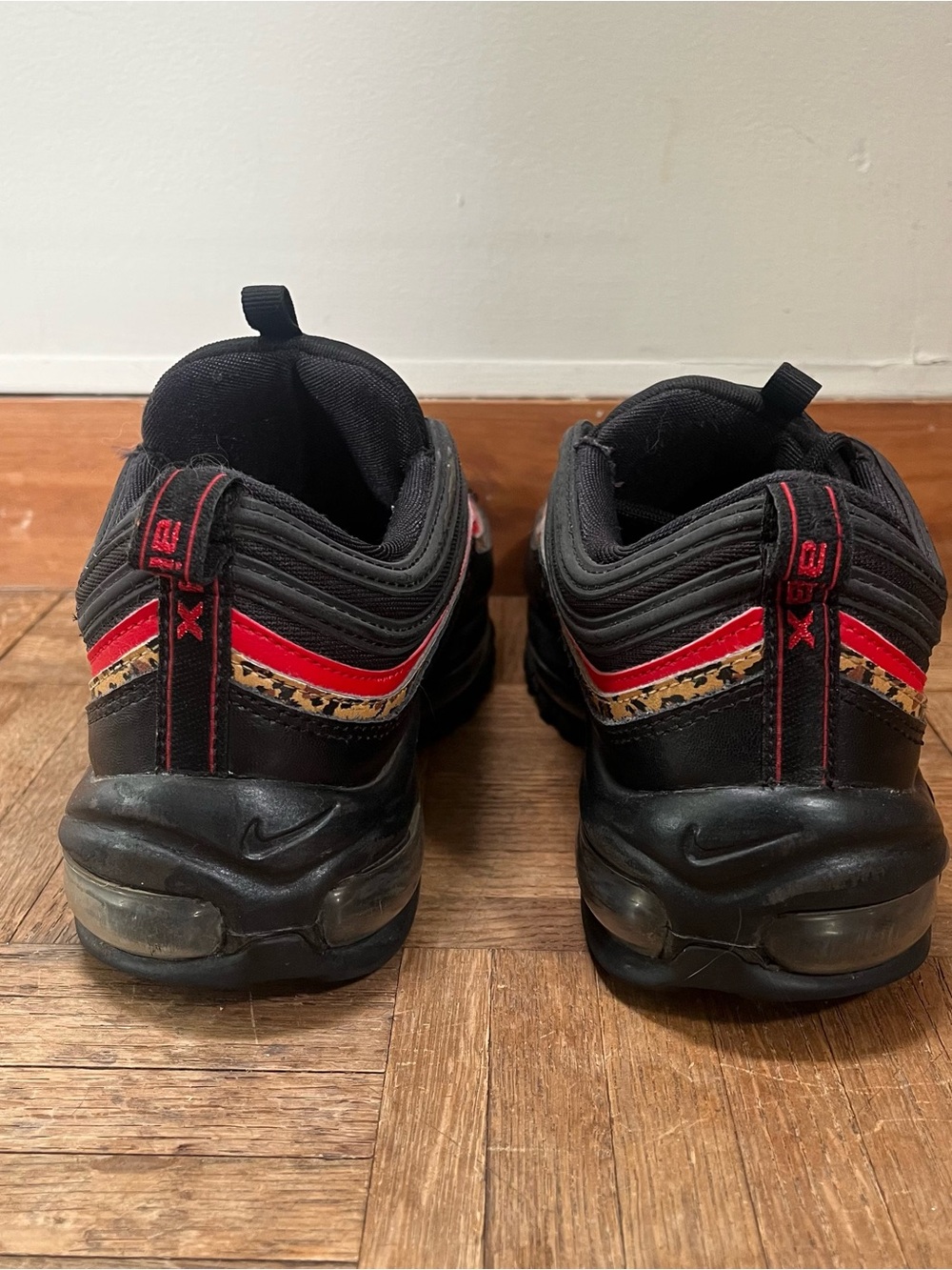 Nike Black with Red and Leopard Accent Air Max 97 - Picture 4 of 8